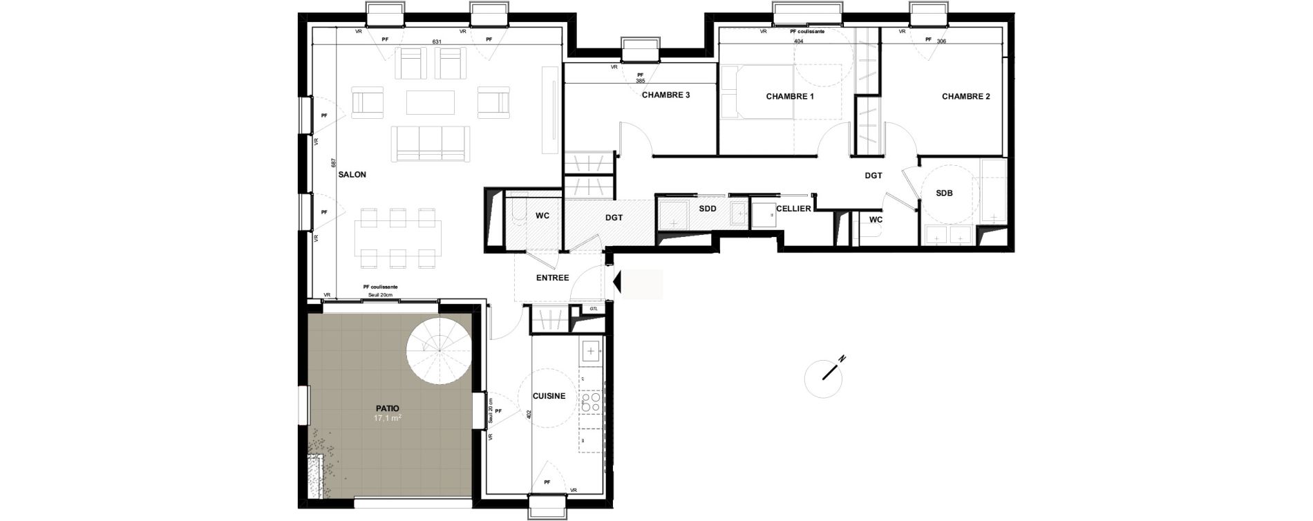 Appartement T4 de 110,90 m2 &agrave; Toulouse Guillaumet