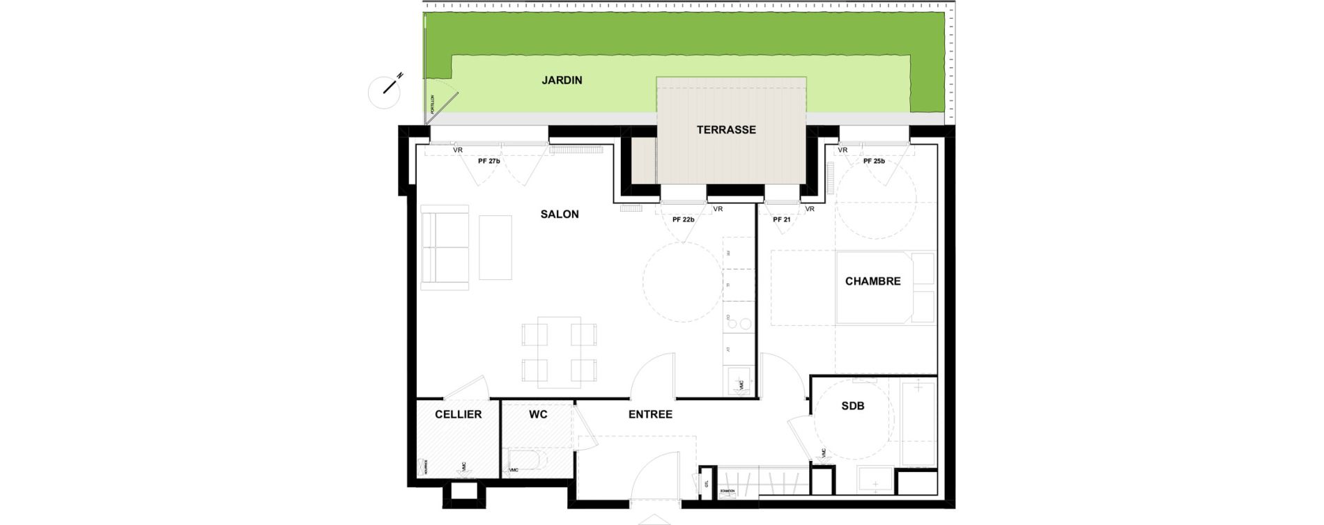 Appartement T2 de 57,00 m2 &agrave; Toulouse Guillaumet