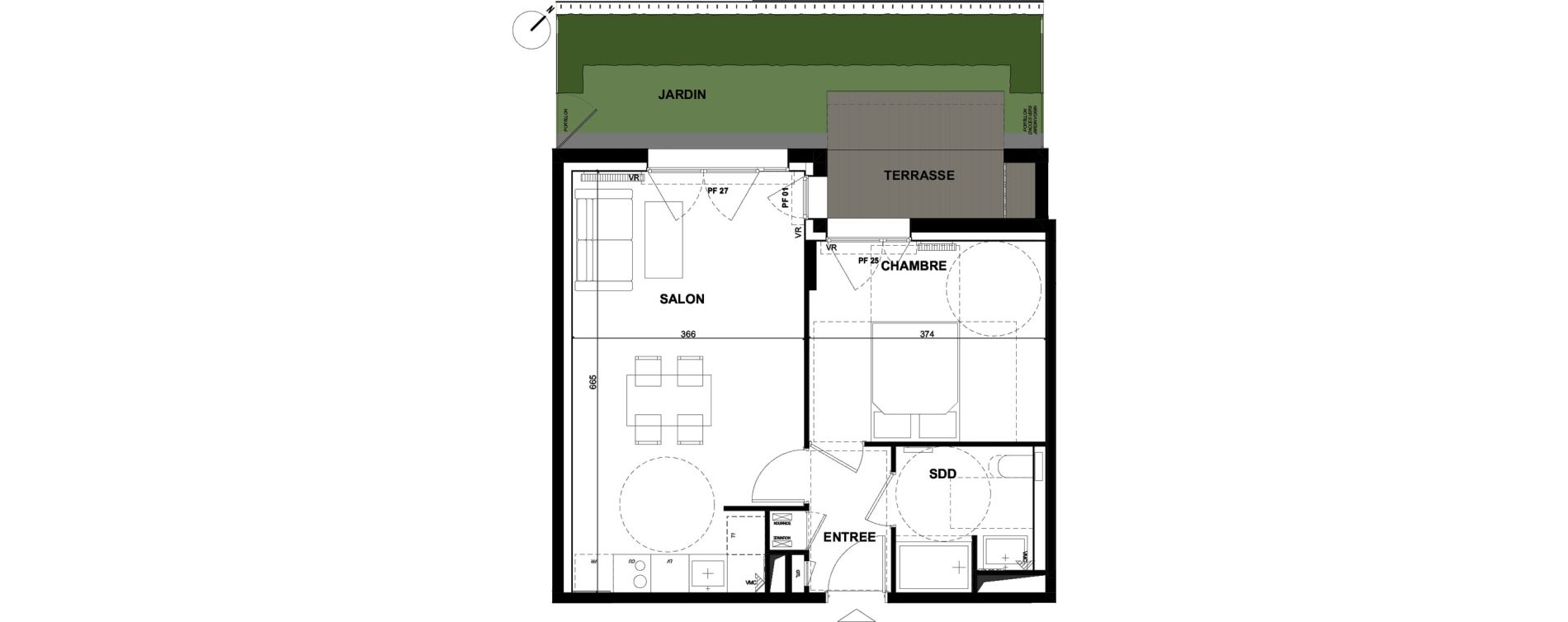 Appartement T2 de 43,20 m2 &agrave; Toulouse Guillaumet