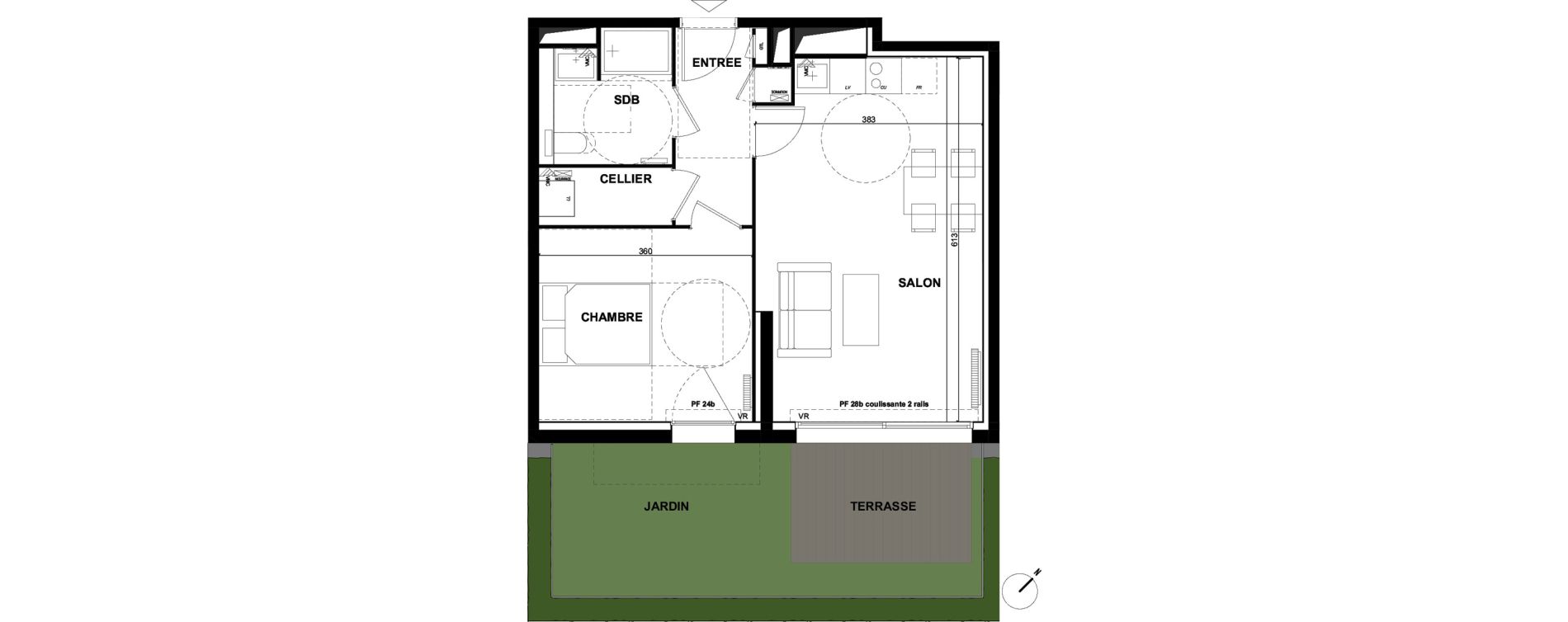 Appartement T2 de 45,30 m2 &agrave; Toulouse Guillaumet
