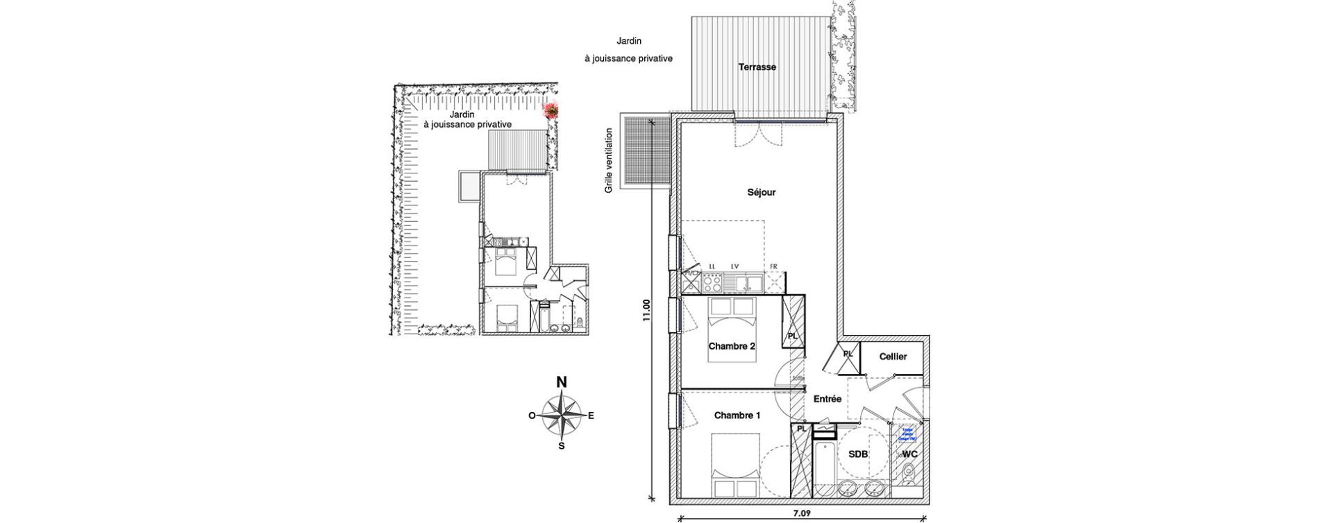 Appartement T3 de 60,35 m2 &agrave; Toulouse Lalande