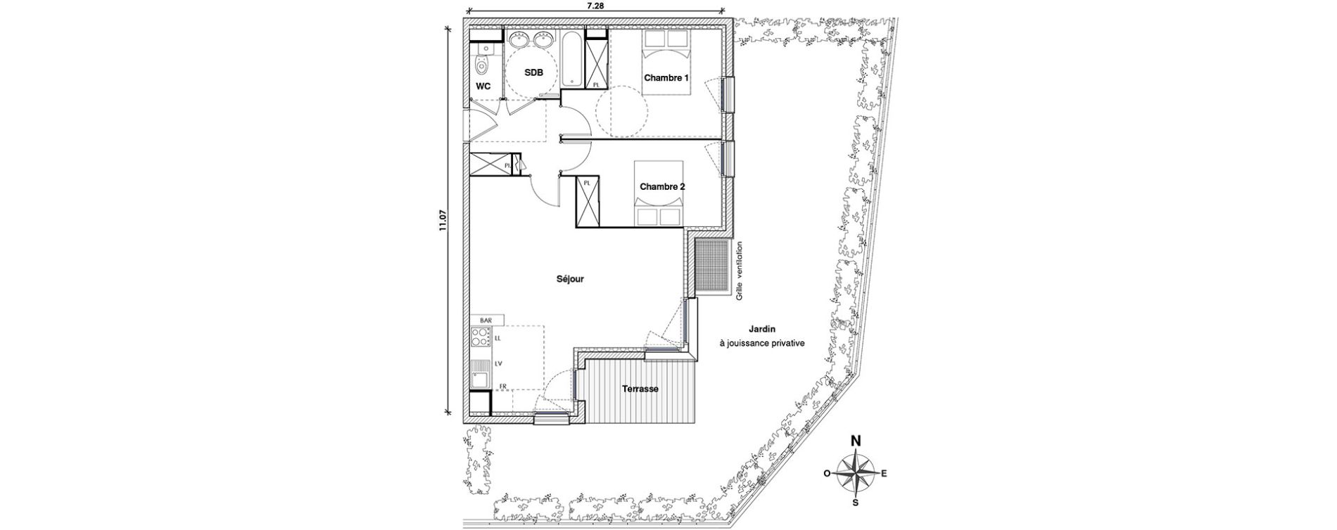 Appartement T3 de 66,43 m2 &agrave; Toulouse Lalande