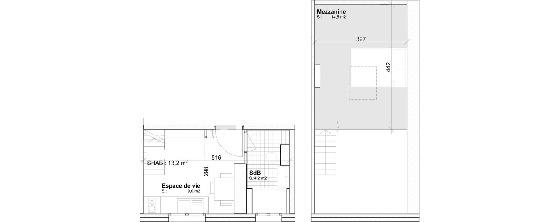 Appartement T1 bis de 27,70 m2 &agrave; Toulouse Capitole