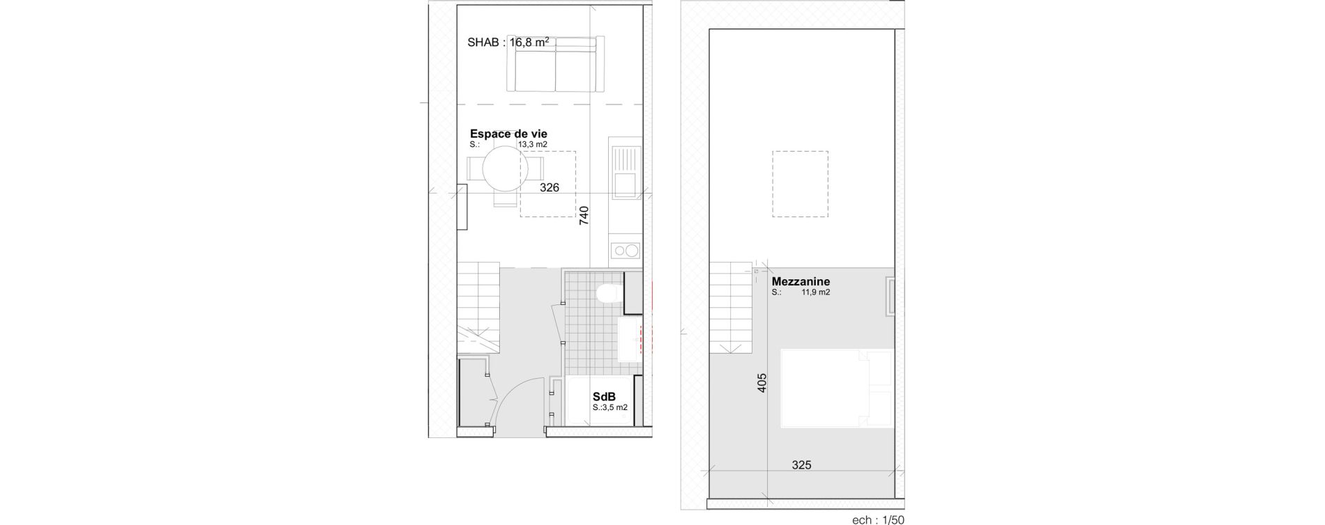 Appartement T1 bis de 35,30 m2 &agrave; Toulouse Capitole