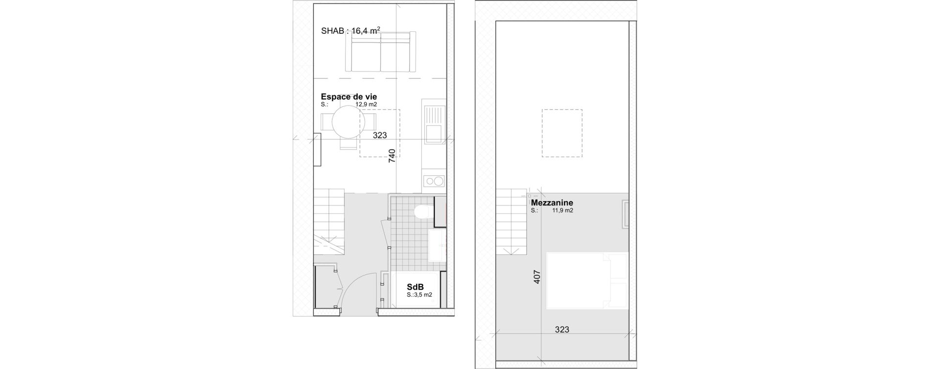Appartement T1 bis de 35,00 m2 &agrave; Toulouse Capitole