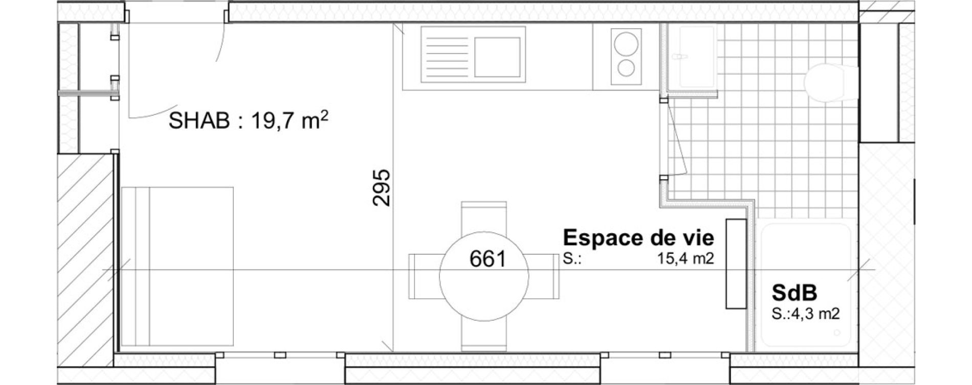 Studio de 19,70 m2 &agrave; Toulouse Capitole
