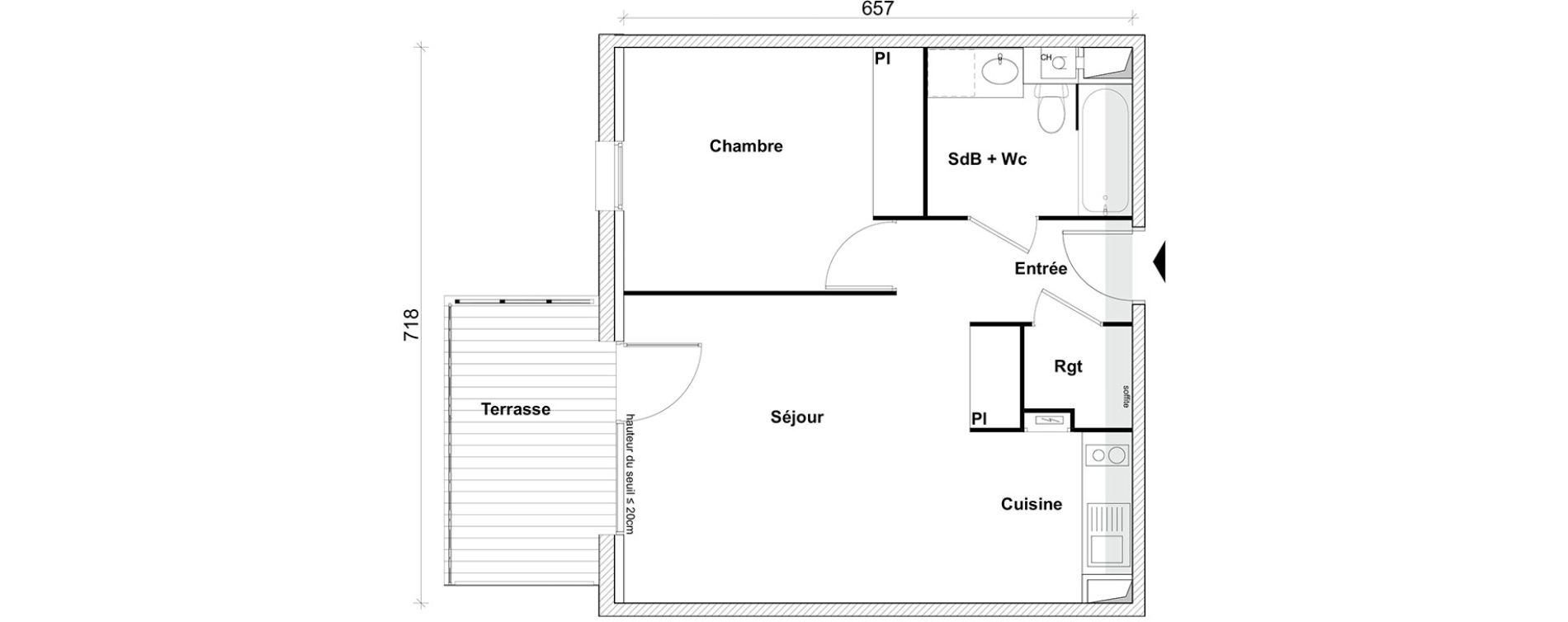 Appartement T2 De 45 32m2 Rdc No Le Clos De L Hermitage Toulouse Ref 603