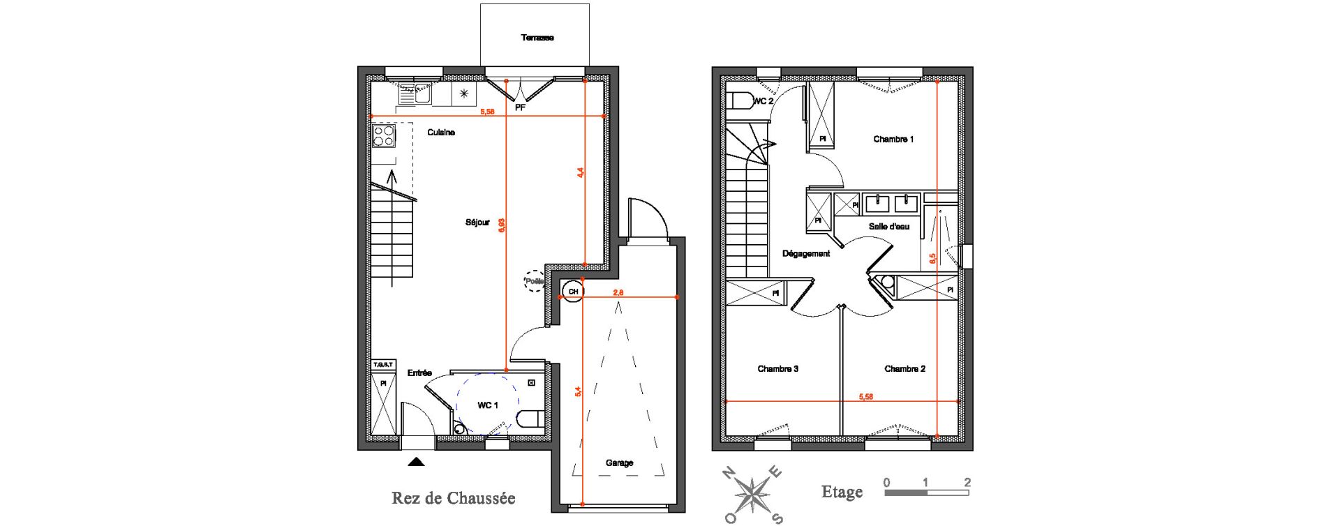 Maison T4 de 80,35 m2 &agrave; Toulouse Croix daurade