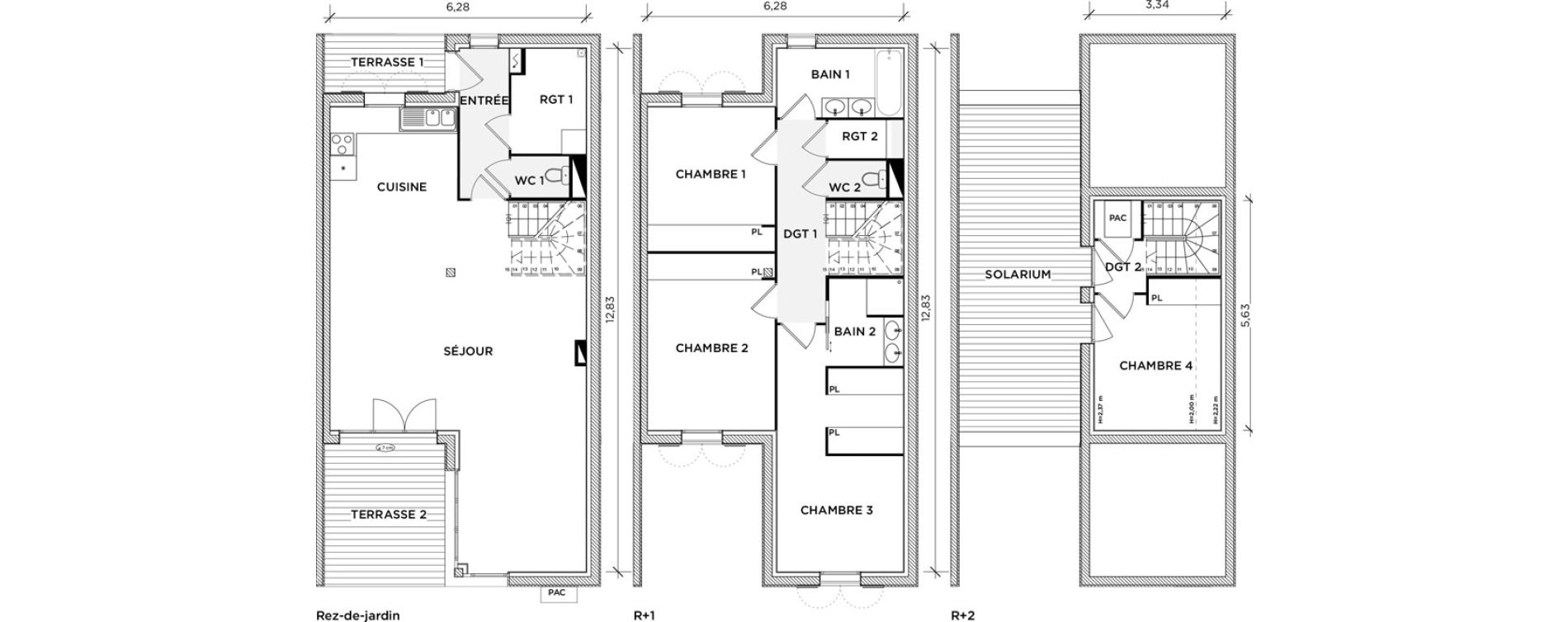 Villa T5 de 133,96 m2 &agrave; Toulouse Montaudran