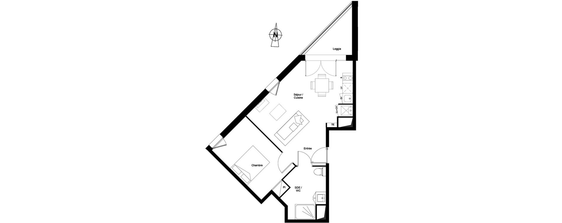 Appartement T2 de 43,37 m2 &agrave; Toulouse Lalande