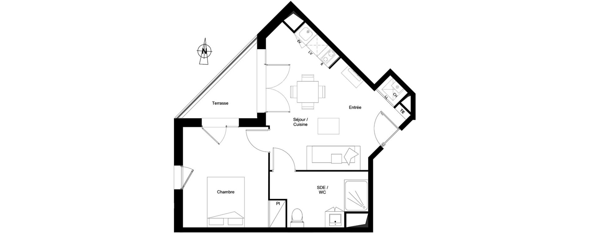 Appartement T2 de 40,23 m2 &agrave; Toulouse Lalande