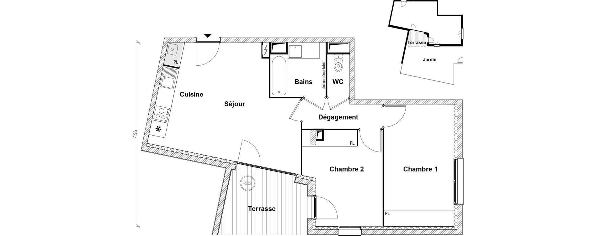 Appartement T3 de 58,32 m2 &agrave; Toulouse Saint agne