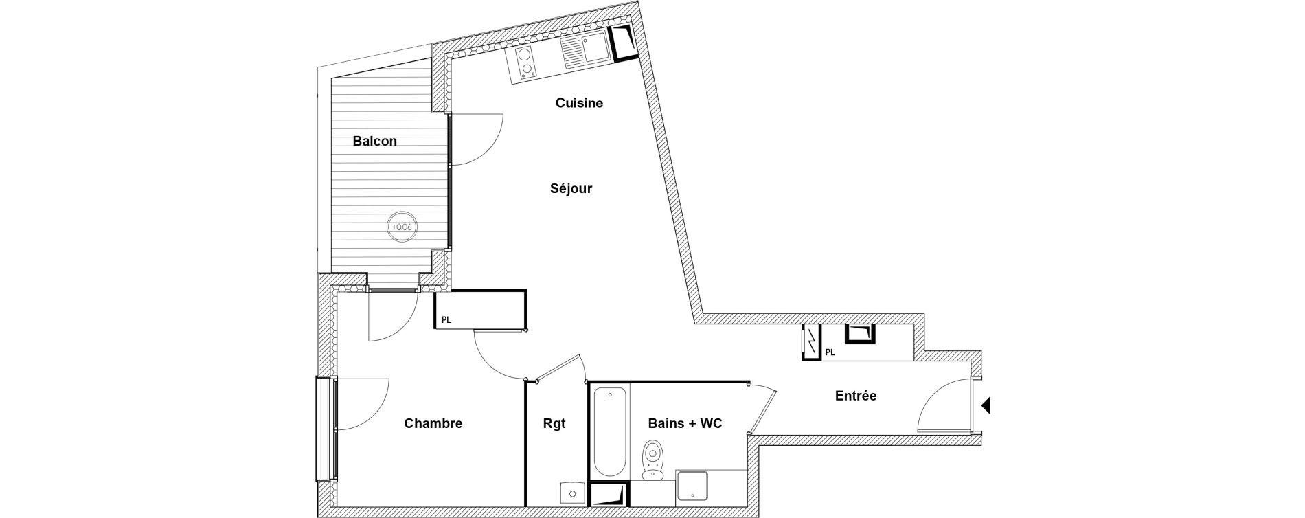 Appartement T2 de 48,20 m2 &agrave; Toulouse Saint agne