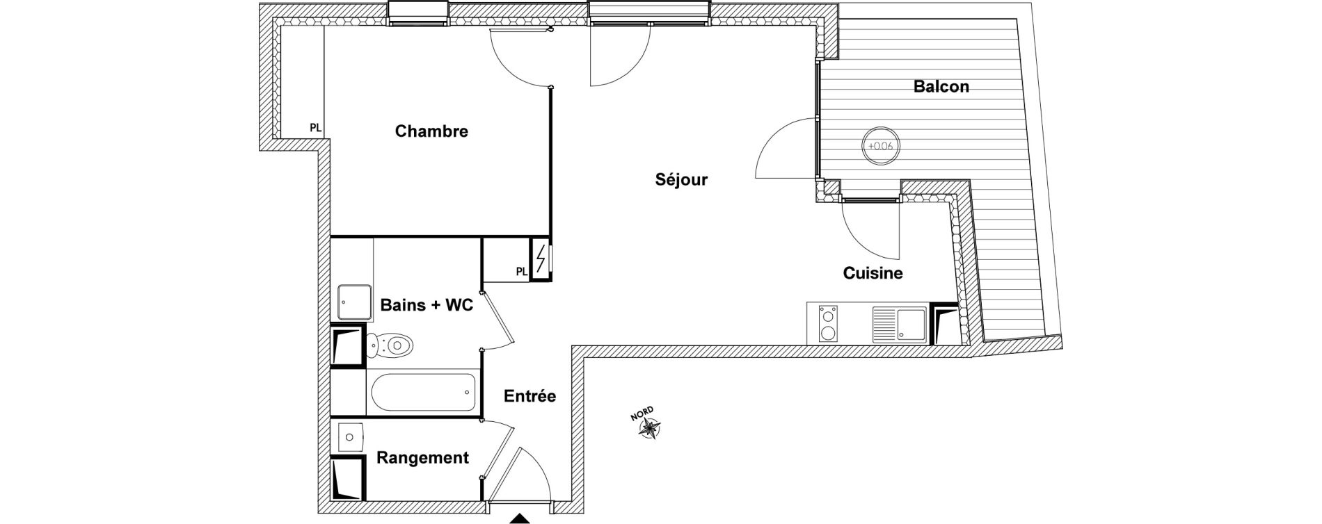 Appartement T2 de 47,24 m2 &agrave; Toulouse Saint agne