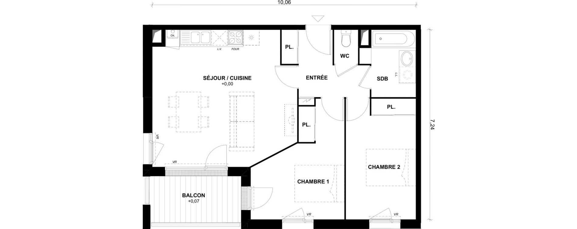 Appartement T3 de 63,19 m2 &agrave; Toulouse Lalande