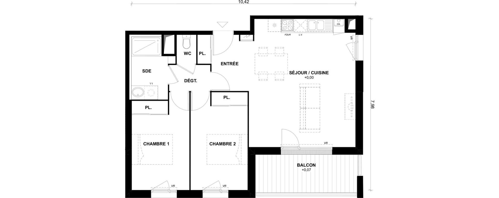 Appartement T3 de 66,41 m2 &agrave; Toulouse Lalande