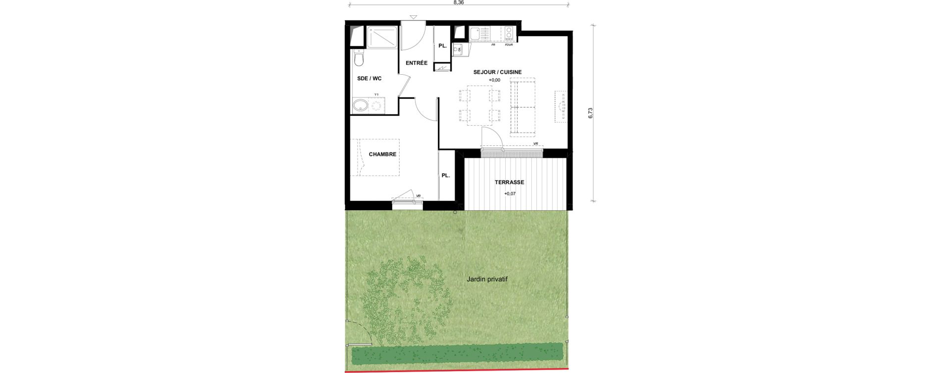Appartement T2 de 45,05 m2 &agrave; Toulouse Lalande