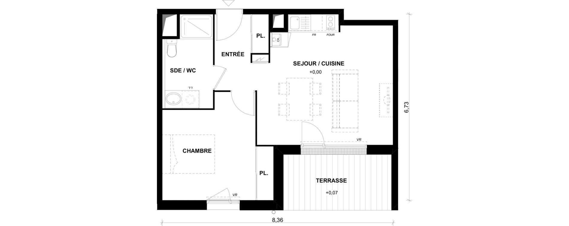 Appartement T2 de 45,05 m2 &agrave; Toulouse Lalande