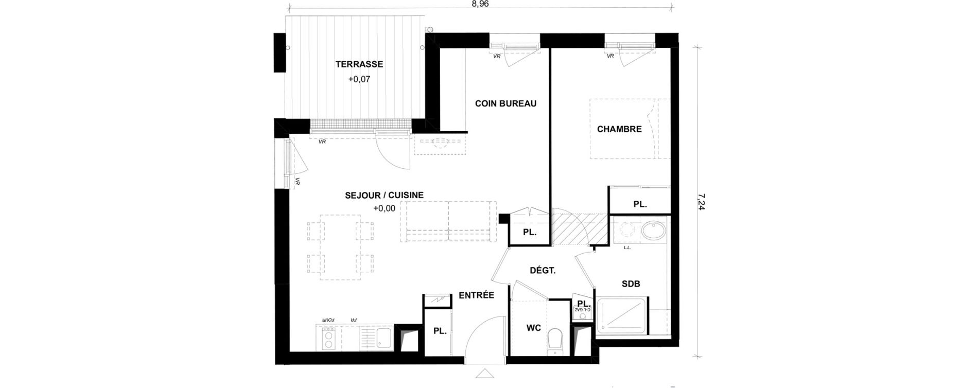 Appartement T2 bis de 54,17 m2 &agrave; Toulouse Lalande