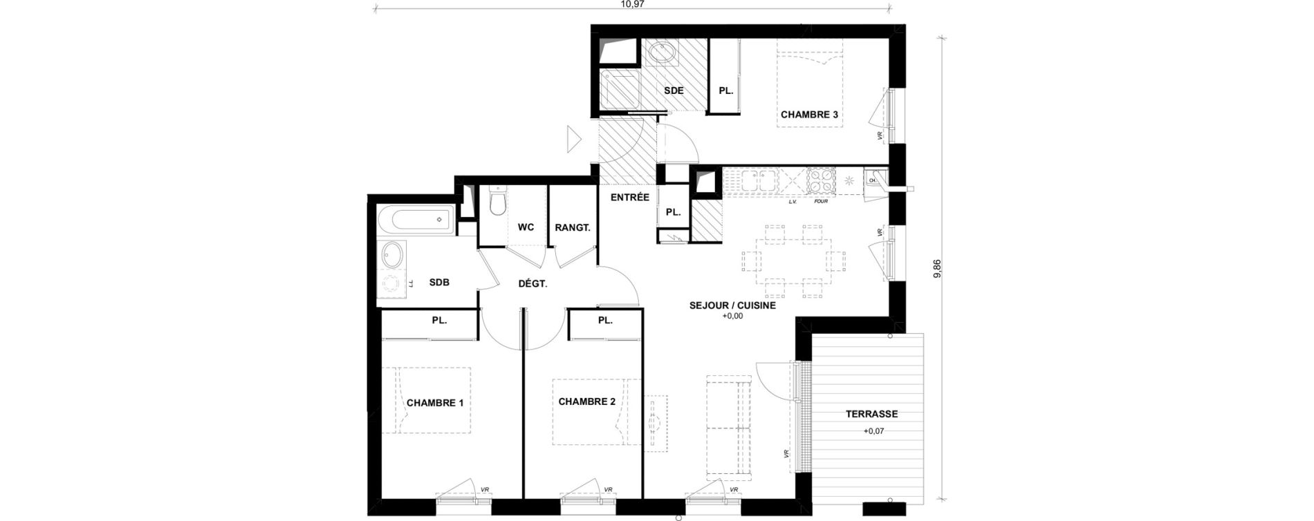 Appartement T4 de 80,31 m2 &agrave; Toulouse Lalande