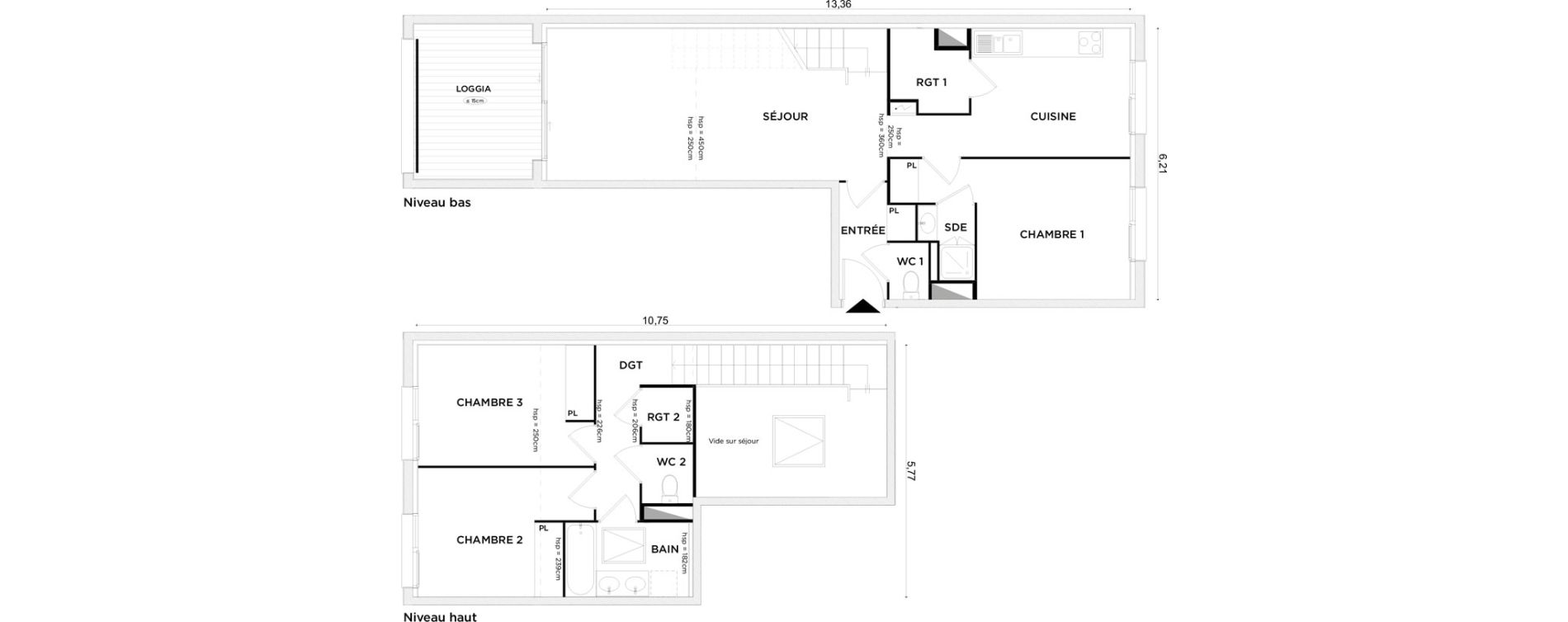 Appartement T4 de 92,88 m2 &agrave; Toulouse Croix daurade