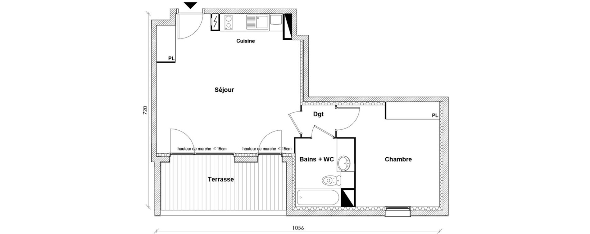 Appartement T2 de 46,28 m2 &agrave; Toulouse Montaudran