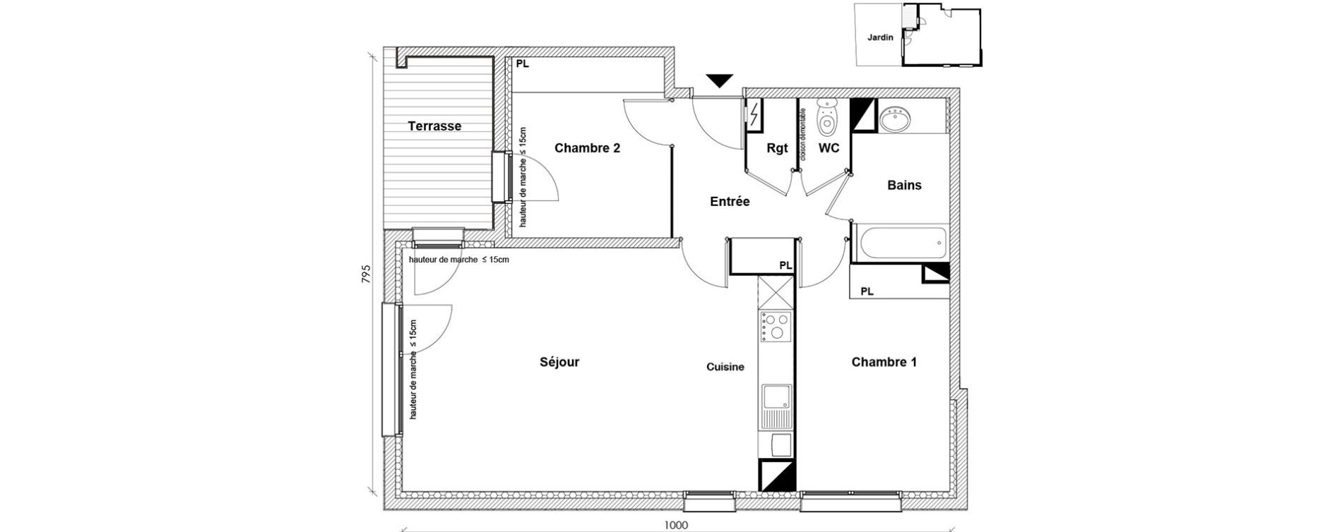 Appartement T3 de 65,90 m2 &agrave; Toulouse Montaudran