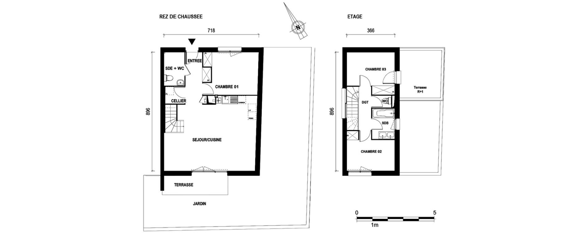 Maison T4 de 87,14 m2 &agrave; Toulouse Croix daurade