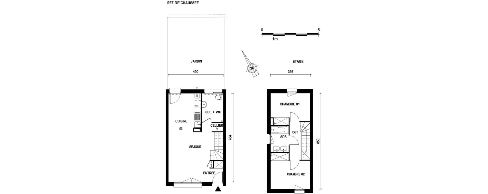 Maison T3 de 62,01 m2 &agrave; Toulouse Croix daurade