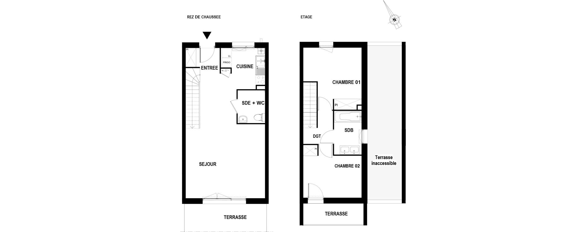 Maison T3 de 74,22 m2 &agrave; Toulouse Croix daurade