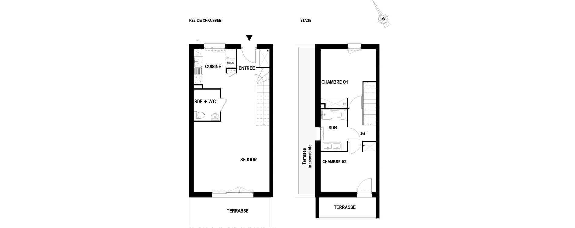 Maison T3 de 74,22 m2 &agrave; Toulouse Croix daurade