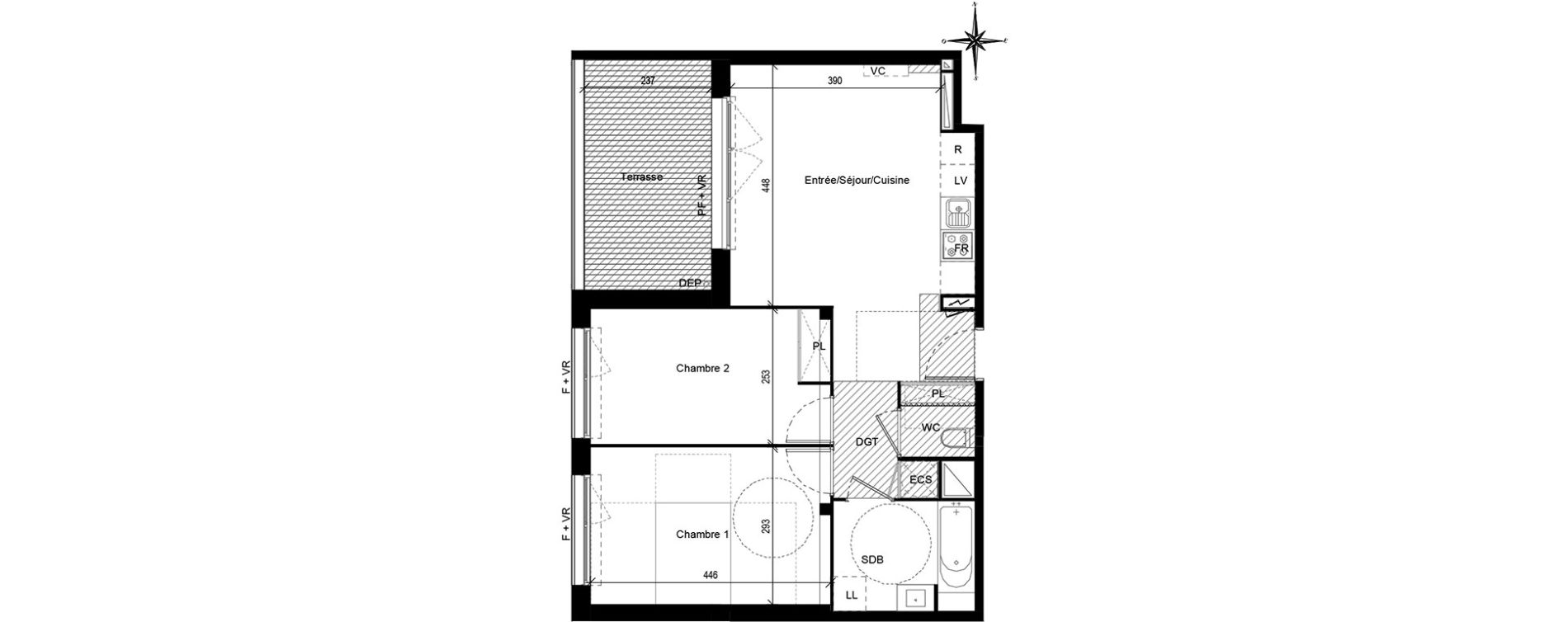 plan appartement 58m2