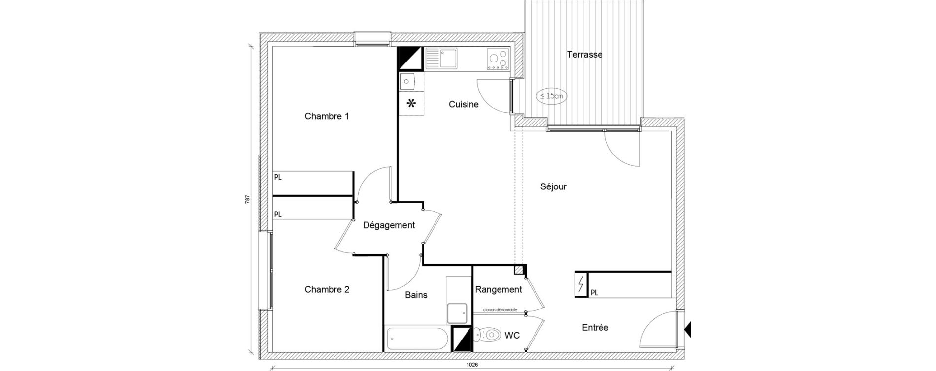 Appartement T3 de 69,23 m2 &agrave; Toulouse Saint-martin-du-touch