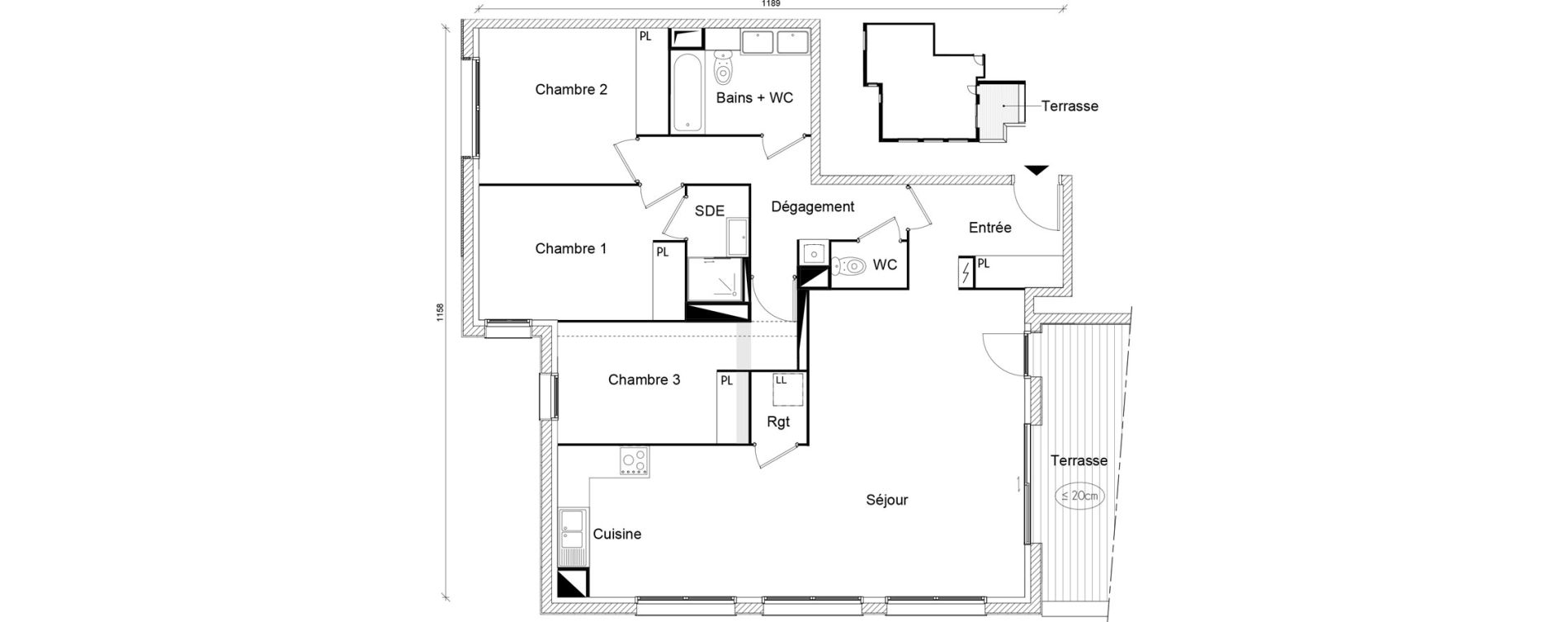 Appartement T4 de 102,87 m2 &agrave; Toulouse Saint-martin-du-touch