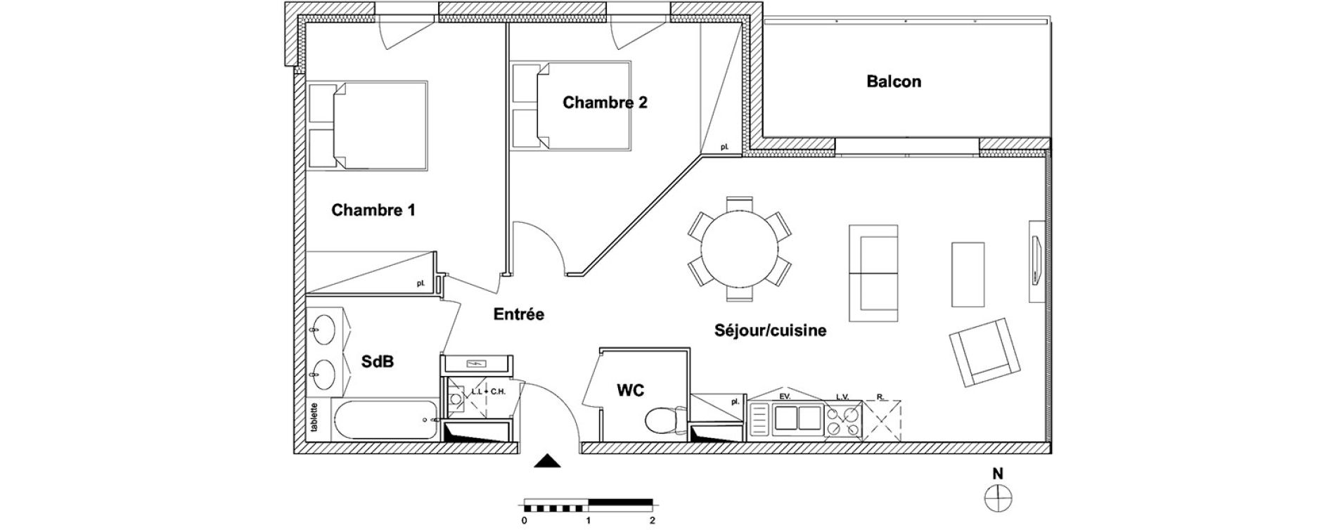 Appartement T3 de 62,98 m2 &agrave; Toulouse Lalande