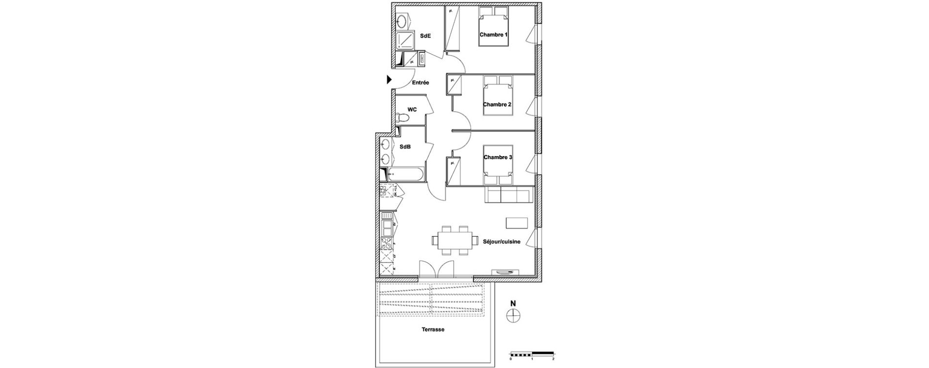 Appartement T4 de 84,64 m2 &agrave; Toulouse Lalande