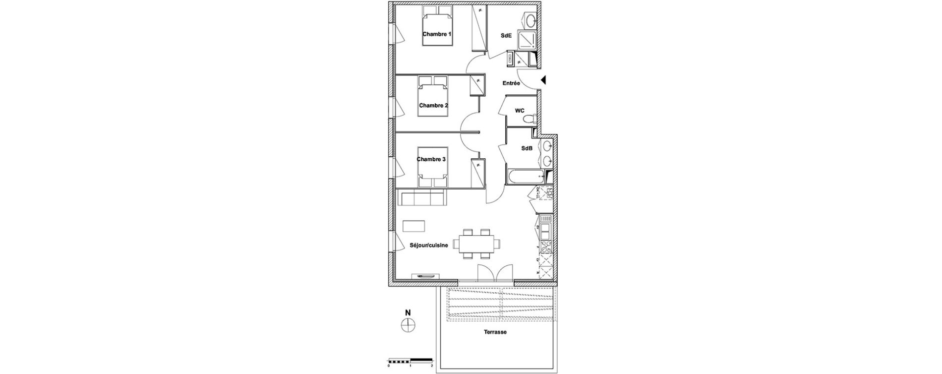Appartement T4 de 84,64 m2 &agrave; Toulouse Lalande