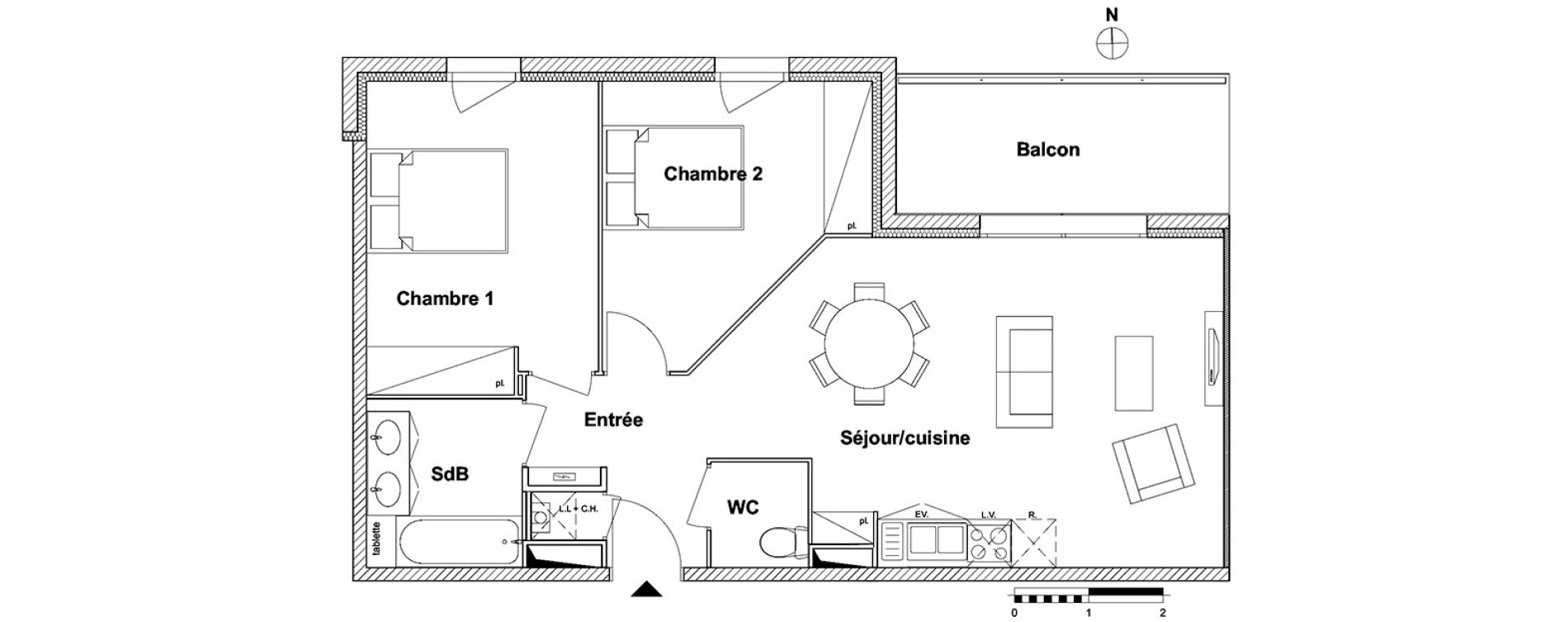 Appartement T3 de 62,98 m2 &agrave; Toulouse Lalande