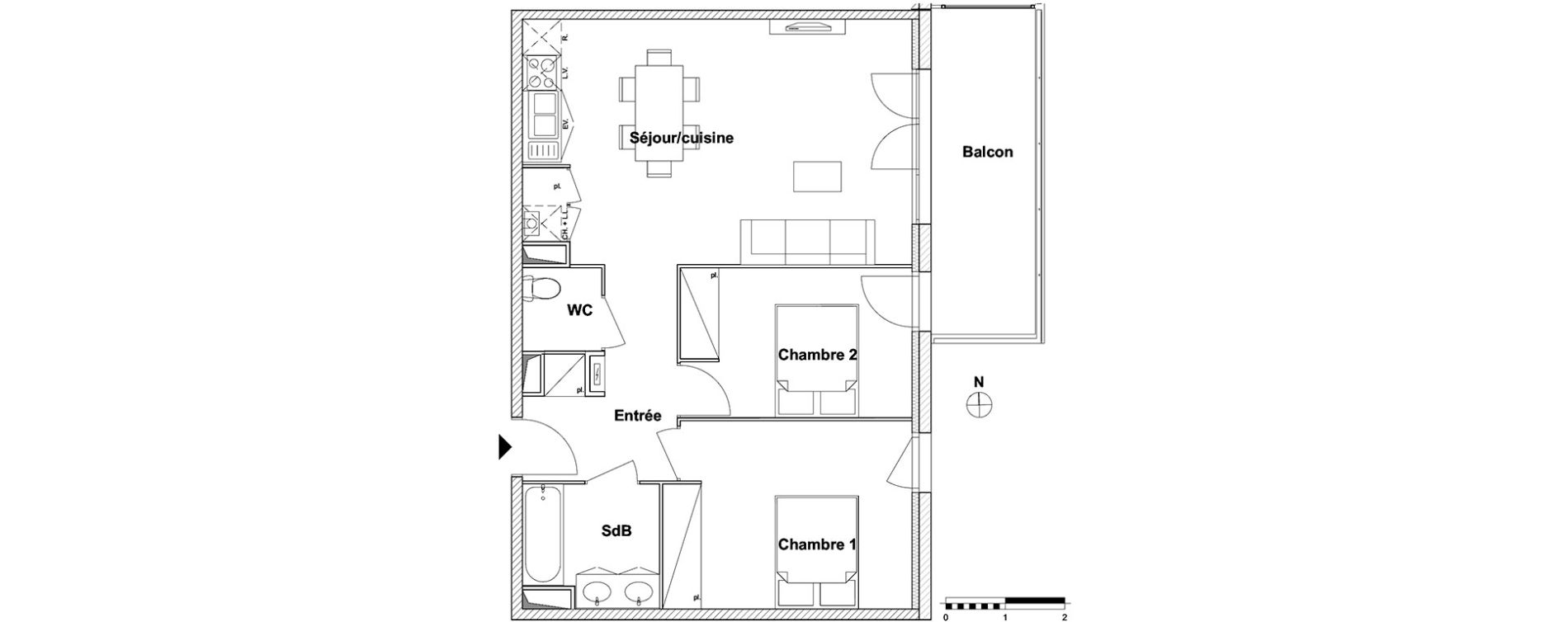 Appartement T3 de 62,40 m2 &agrave; Toulouse Lalande