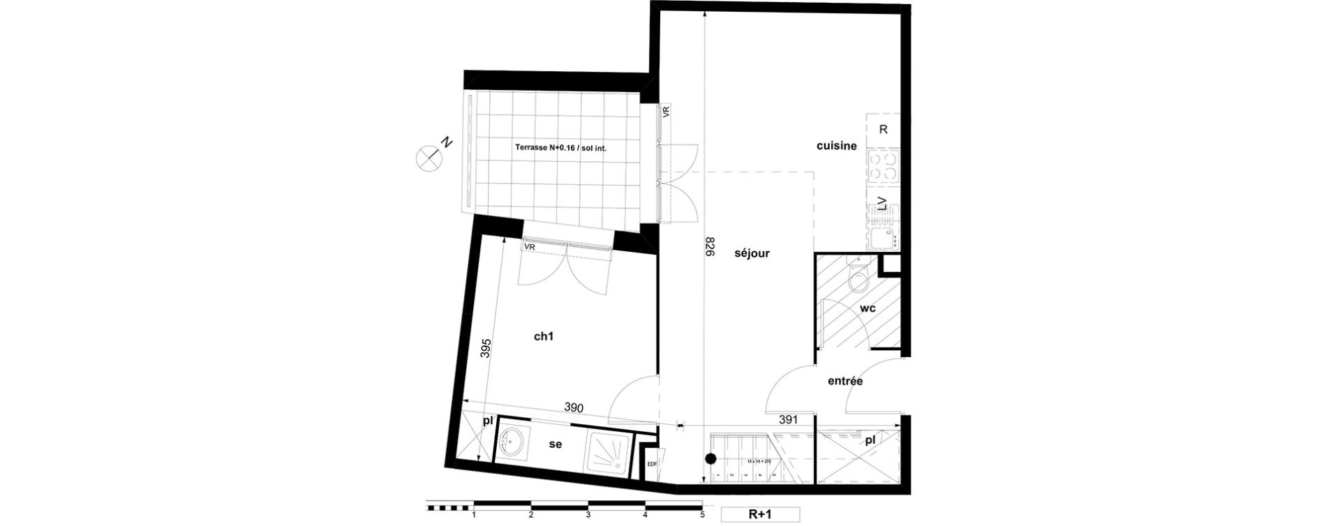 Duplex T4 de 78,06 m2 &agrave; Toulouse Soupetard
