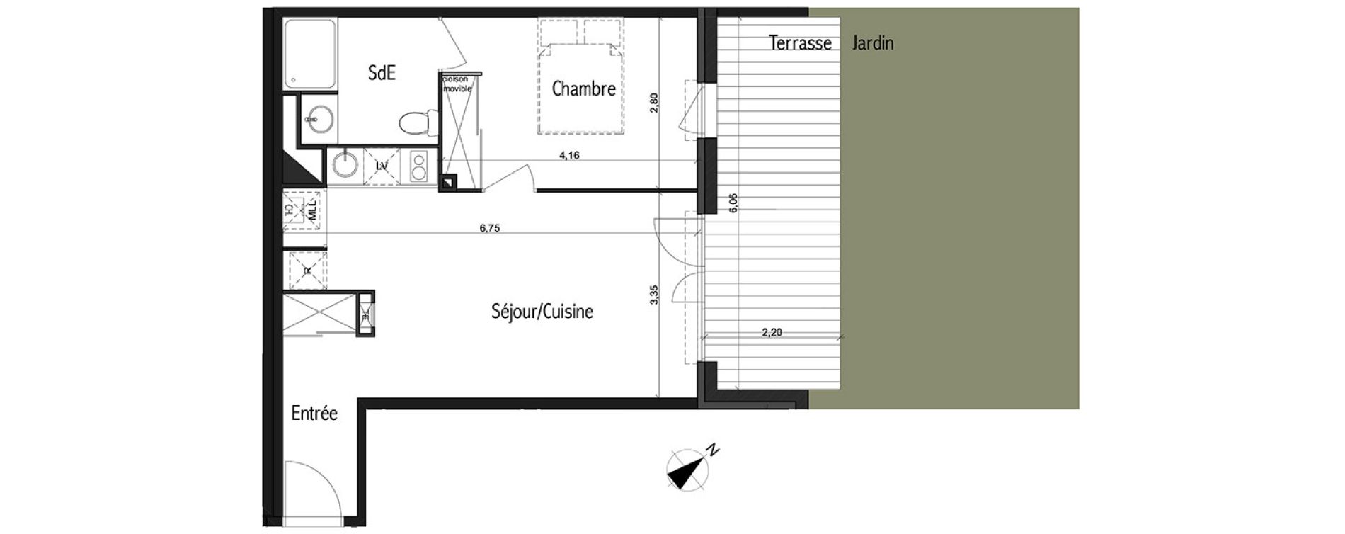 Appartement T2 de 42,70 m2 &agrave; Toulouse Basso cambo