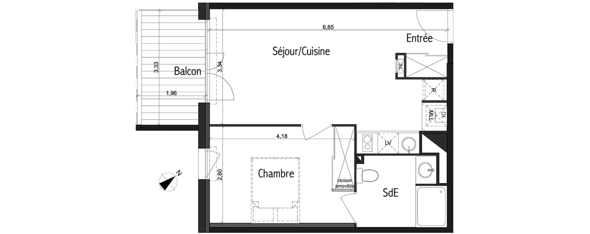 Appartement T2 de 41,20 m2 &agrave; Toulouse Basso cambo