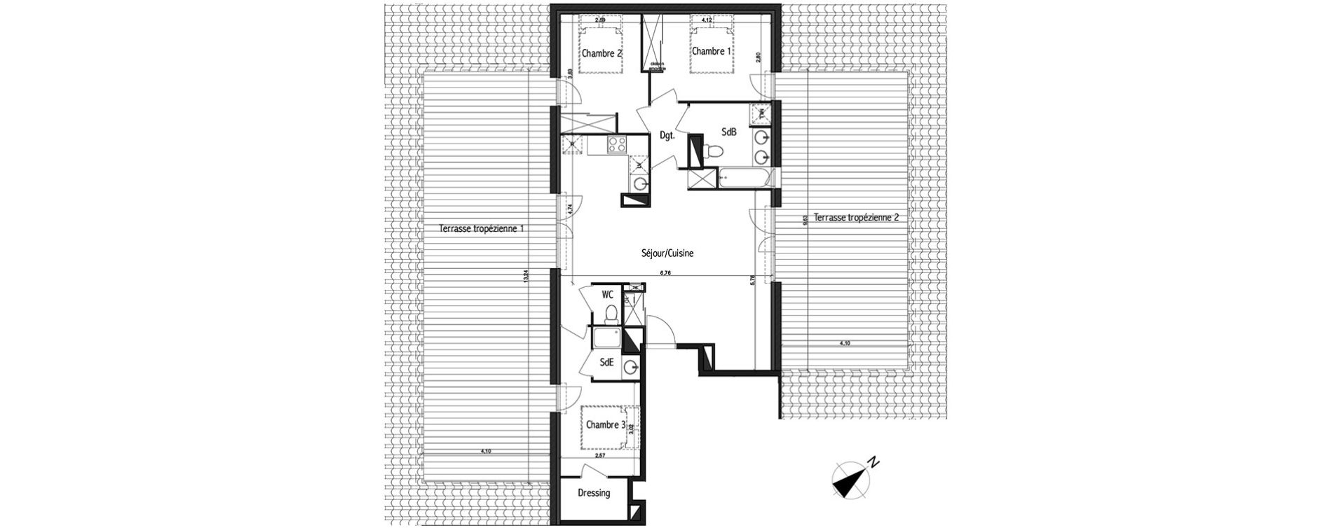Appartement T4 de 83,74 m2 &agrave; Toulouse Basso cambo