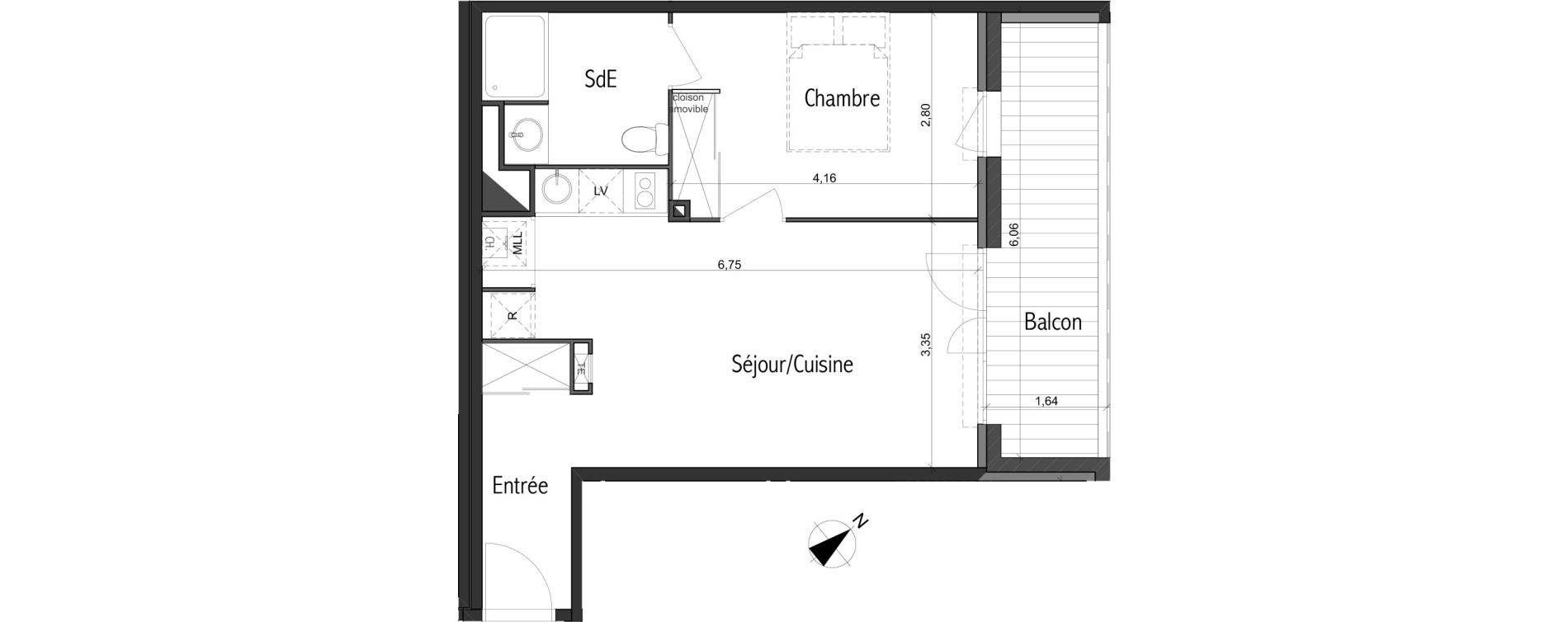 Appartement T2 de 42,70 m2 &agrave; Toulouse Basso cambo