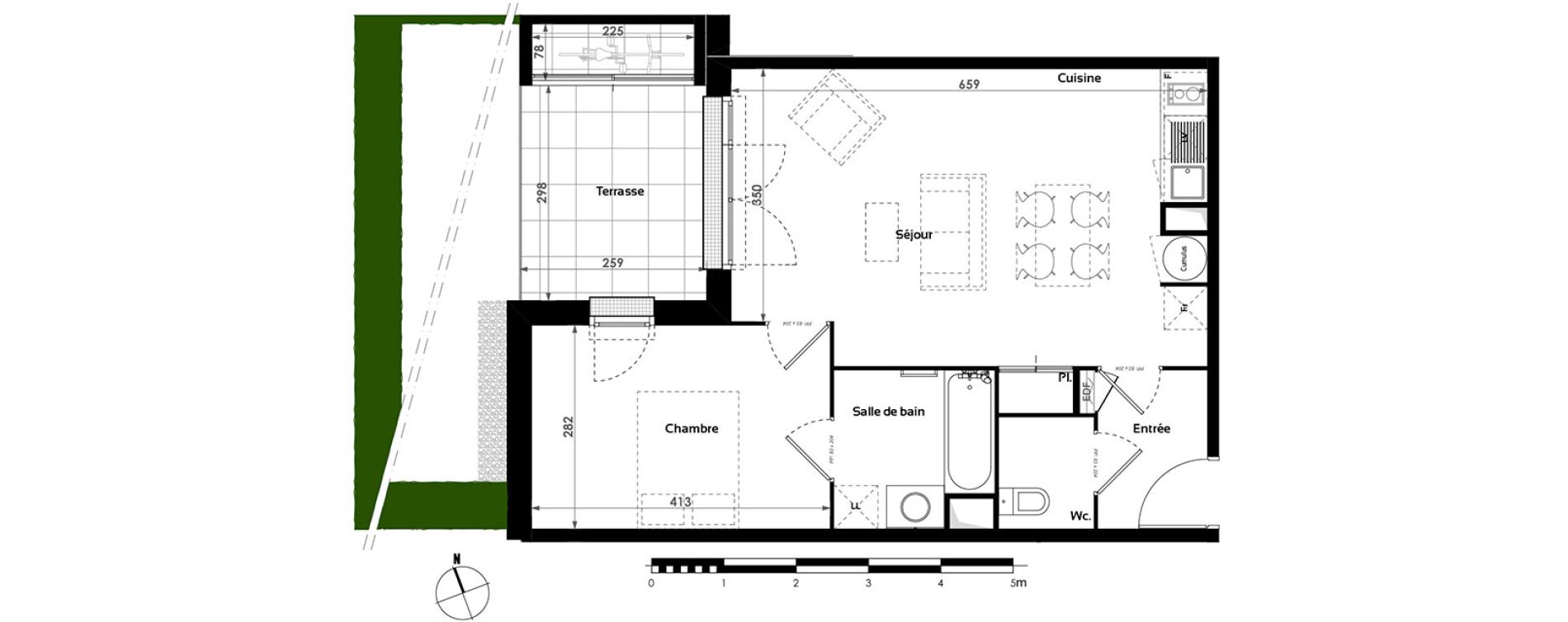 Appartement T2 de 48,21 m2 &agrave; Toulouse Croix daurade
