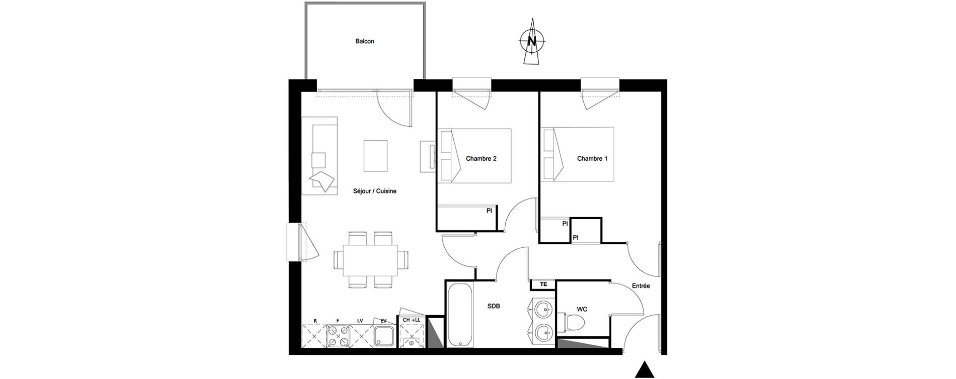 Appartement T3 de 59,17 m2 &agrave; Toulouse Croix daurade