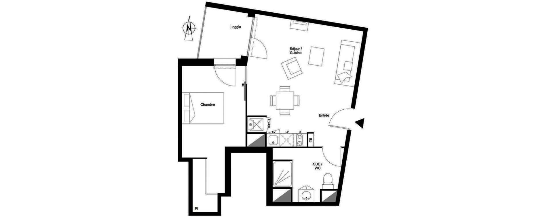Appartement T2 de 47,76 m2 &agrave; Toulouse Croix daurade
