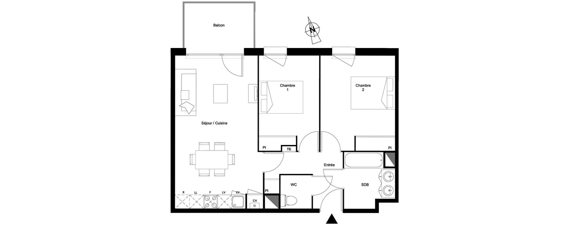 Appartement T3 de 60,17 m2 &agrave; Toulouse Croix daurade