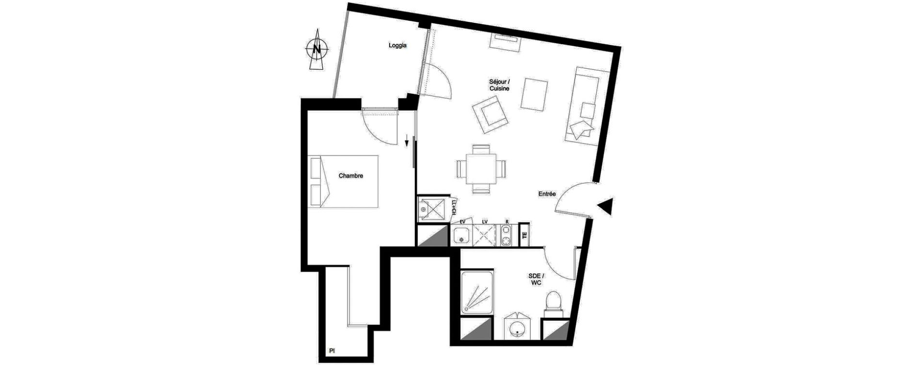 Appartement T2 de 47,76 m2 &agrave; Toulouse Croix daurade