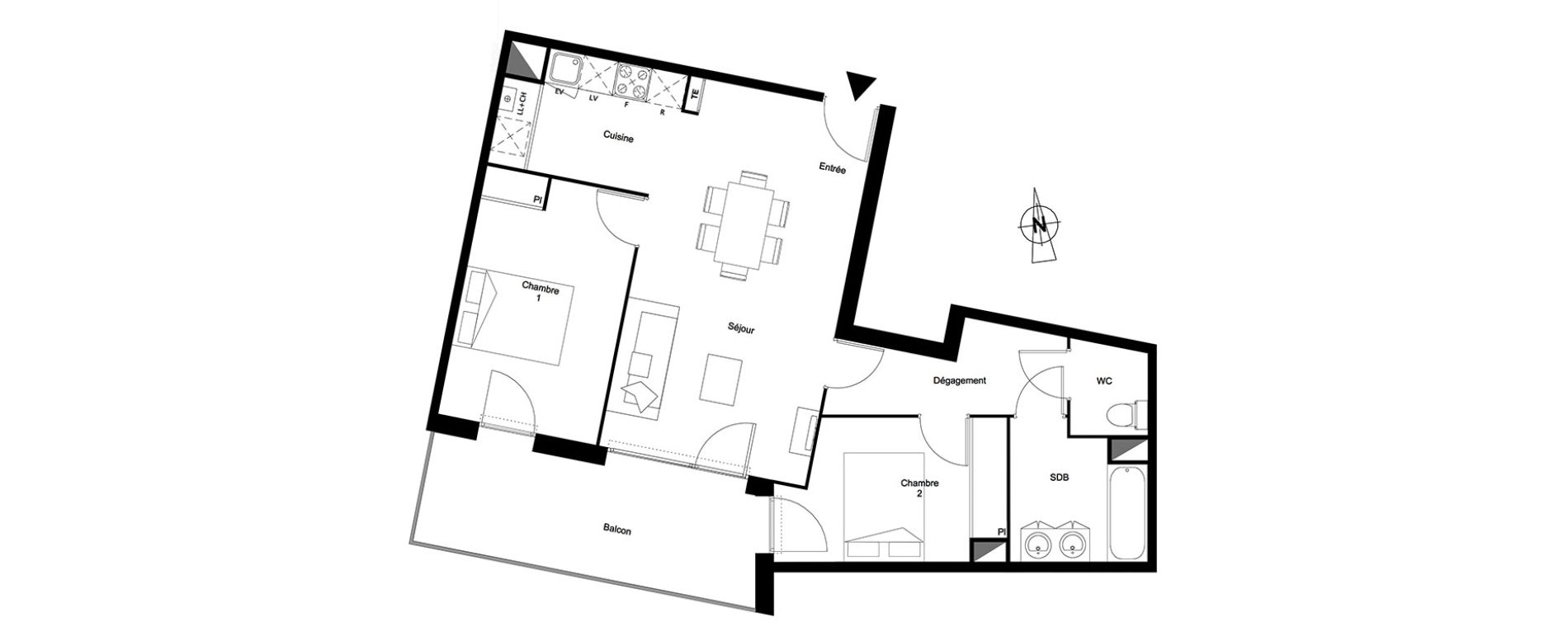 Appartement T3 de 64,05 m2 &agrave; Toulouse Croix daurade